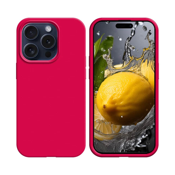 Coque Silicone Compatible pour Apple iPhone 16 Pro Rose Vif
