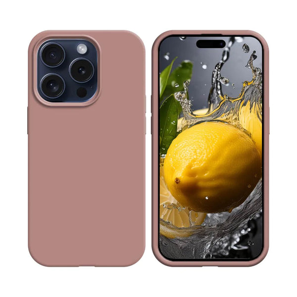Coque Silicone Compatible pour Apple iPhone 16 Pro Rose