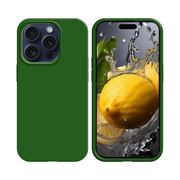 Coque Silicone Compatible pour Apple iPhone 16 Pro Vert Fonc¨¦
