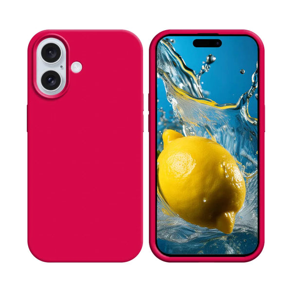 Coque Silicone Compatible pour Apple iPhone 16 Rose Vif