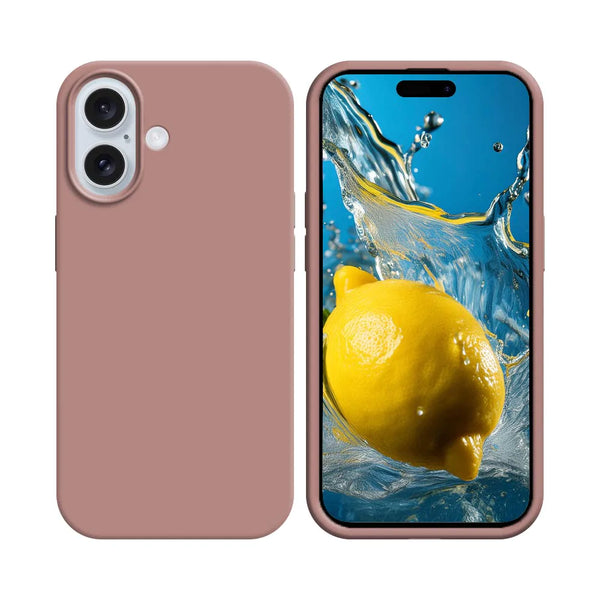 Coque Silicone Compatible pour Apple iPhone 16 Rose