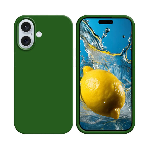 Coque Silicone Compatible pour Apple iPhone 16 Vert Fonc¨¦
