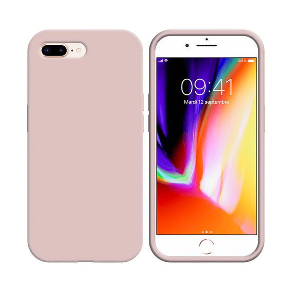 Coque Silicone Compatible pour Apple iPhone 7 Plus & 8 Plus Rose Gold