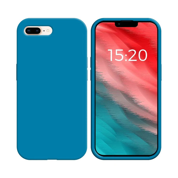 Coque Silicone Compatible pour Apple iPhone 7 Plus iPhone 8 Plus Bleu Ciel