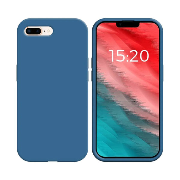 Coque Silicone Compatible pour Apple iPhone 7 Plus iPhone 8 Plus Bleu Marine