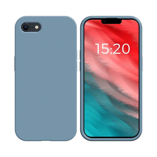 Coque Silicone Compatible pour Apple iPhone 7 iPhone 8 iPhone SE (2nd Gen) iPhone SE (3e Gen) (#05) Bleu Acier