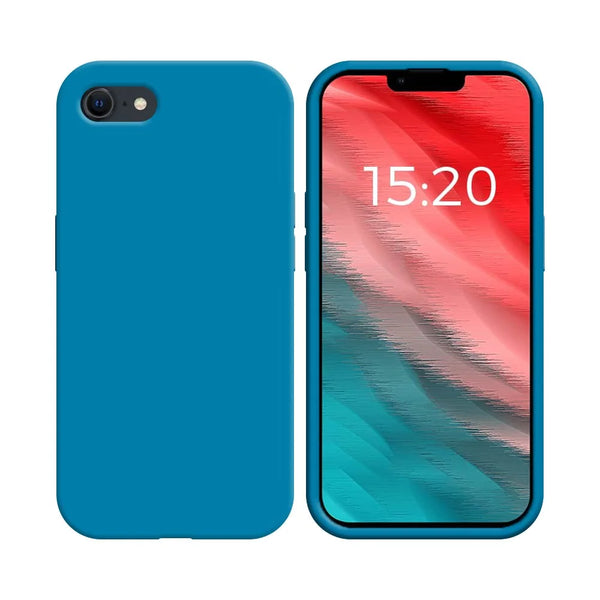 Coque Silicone Compatible pour Apple iPhone 7, 8, SE 2 & SE 3 Bleu Ciel