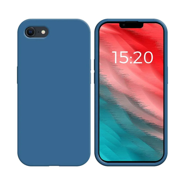 Coque Silicone Compatible pour Apple iPhone 7, 8, SE 2 & SE 3 Bleu Marine