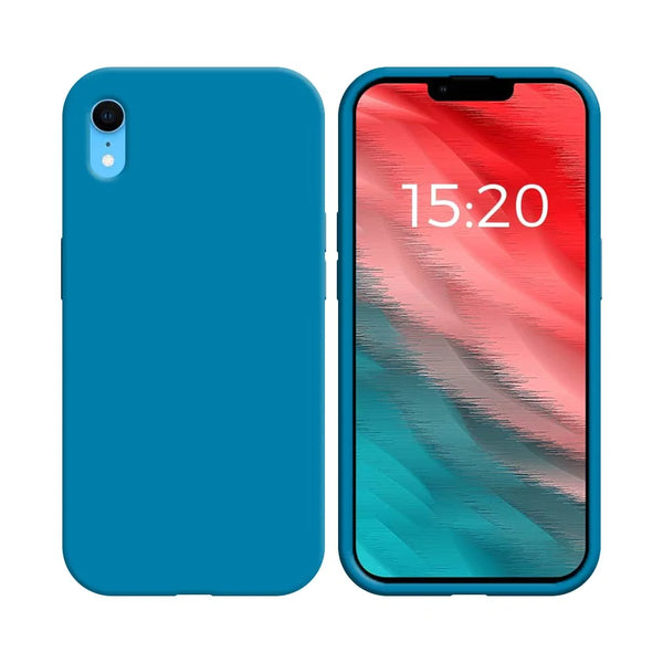 Coque Silicone Compatible pour Apple iPhone XR Bleu Ciel