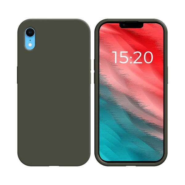 Coque Silicone Compatible pour Apple iPhone XR Gris Fonc¨¦