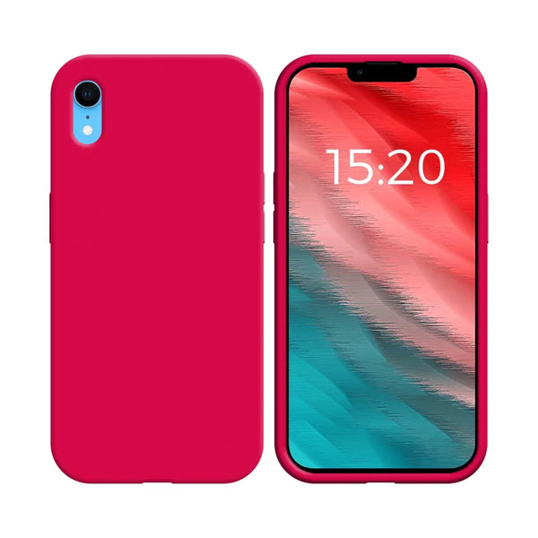 Coque Silicone Compatible pour Apple iPhone XR Rose Vif