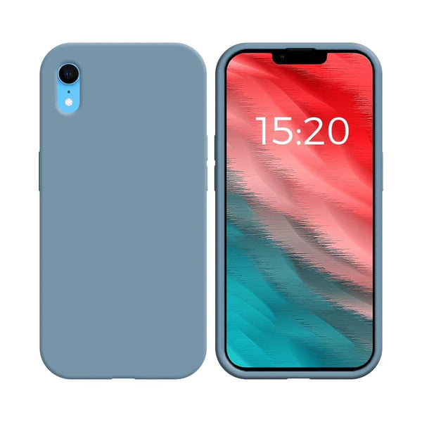 Coque Silicone Compatible pour Apple iPhone XR (#05) Bleu Acier