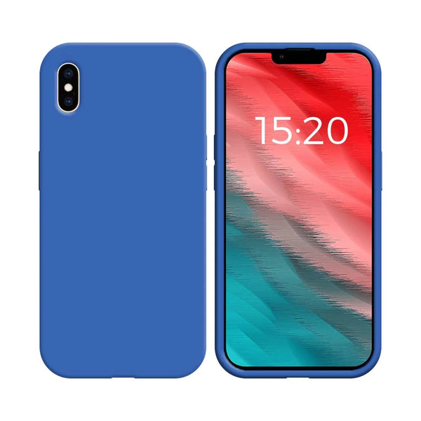 Coque Silicone Compatible pour Apple iPhone X iPhone XS (#03) Bleu Clair