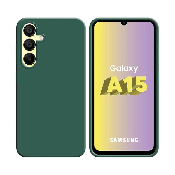 Silikonh¨¹lle kompatibel mit Samsung Galaxy A15 5G A156B Dunkelgr¨¹n