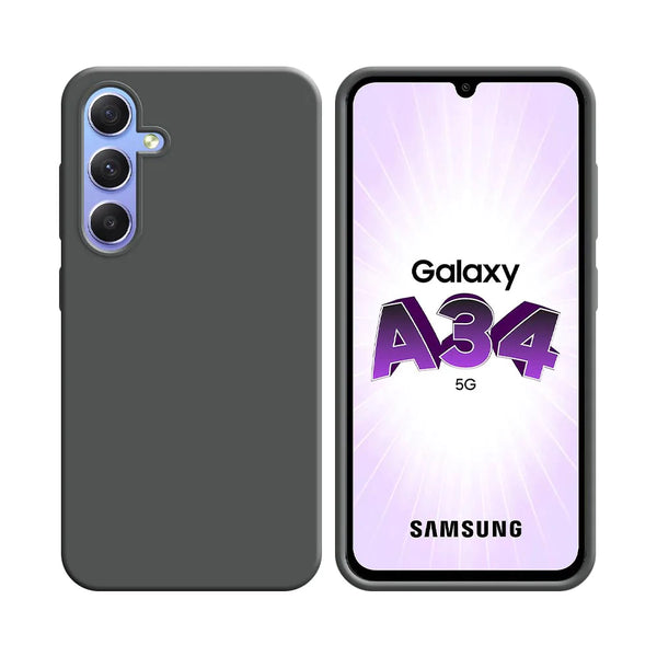 Silikonh¨¹lle kompatibel mit Samsung Galaxy A34 5G A346 Grau