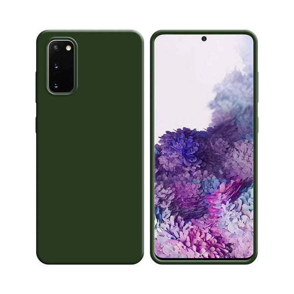 Silikonh¨¹lle kompatibel mit Samsung Galaxy S20 G980 & S20 5G G981 Dunkelgr¨¹n