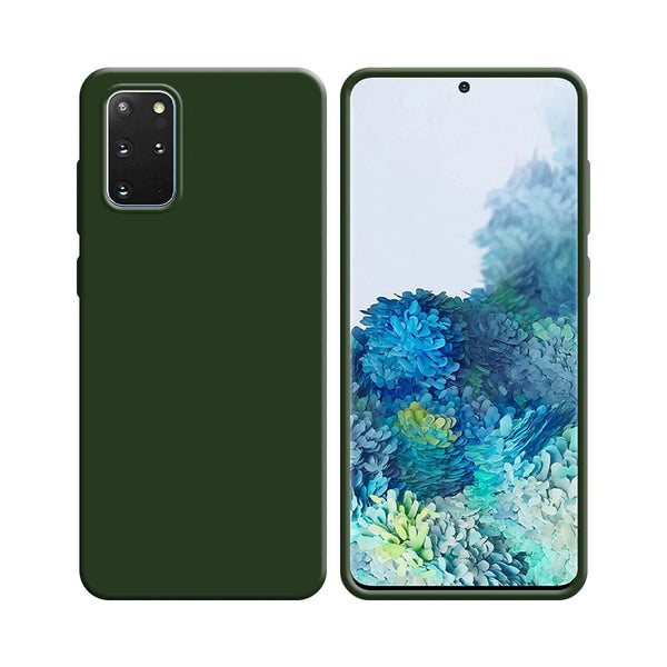 Silikonh¨¹lle kompatibel mit Samsung Galaxy S20 Plus 5G G986 & S20 Plus G985 Dunkelgr¨¹n