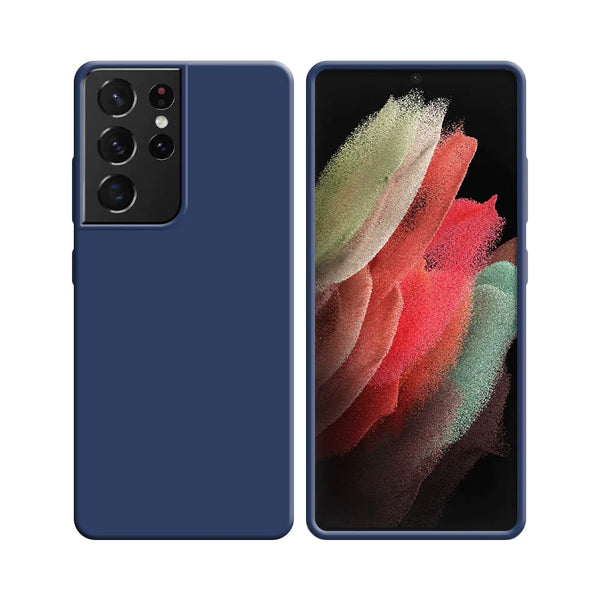 Silikonh¨¹lle kompatibel mit Samsung Galaxy S21 Ultra 5G G998 Marineblau