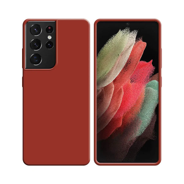 Silikonh¨¹lle kompatibel mit Samsung Galaxy S21 Ultra 5G G998 Rot