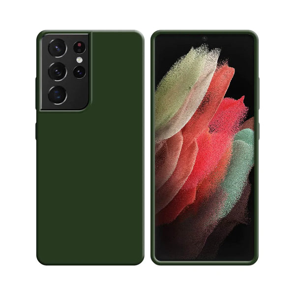 Silikonh¨¹lle kompatibel mit Samsung Galaxy S21 Ultra 5G G998 Dunkelgr¨¹n