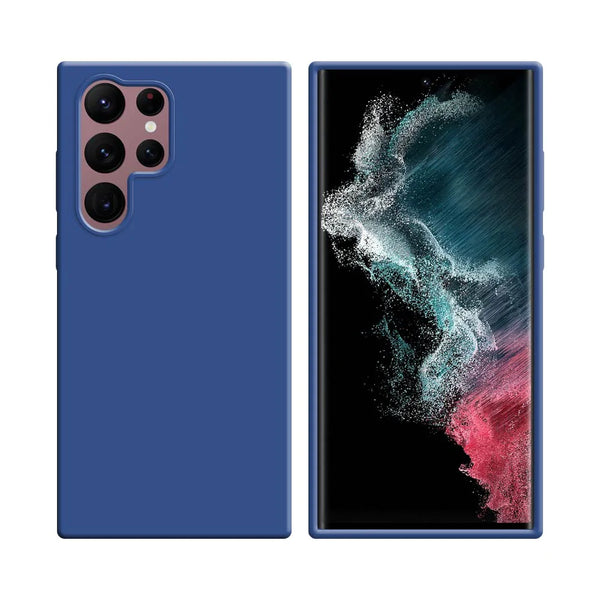 Silikonh¨¹lle kompatibel mit Samsung Galaxy S22 Ultra S908 Marineblau