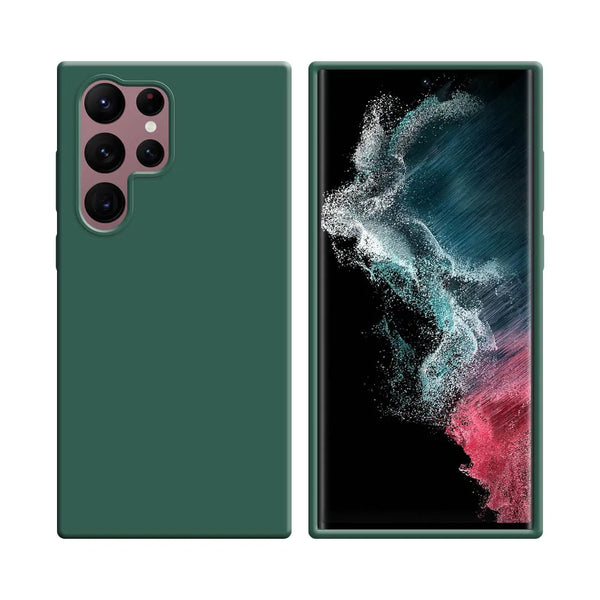 Silikonh¨¹lle kompatibel mit Samsung Galaxy S22 Ultra S908 Dunkelgr¨¹n