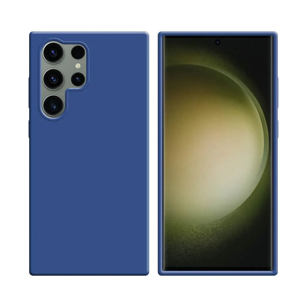 Silikonh¨¹lle kompatibel mit Samsung Galaxy S23 Ultra 5G S918, Marineblau