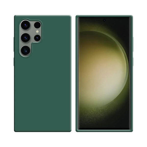 Silikonh¨¹lle kompatibel mit Samsung Galaxy S23 Ultra 5G S918 Dunkelgr¨¹n