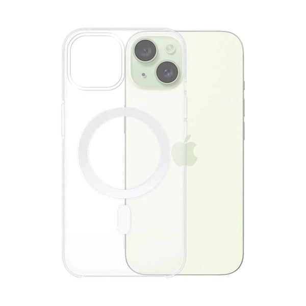 Coque Silicone MagSafe Compatible pour Apple iPhone 15 Transparent