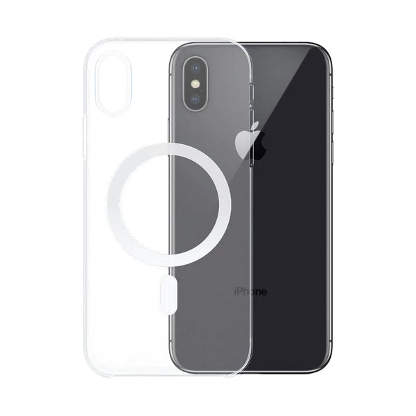 Coque Silicone MagSafe Compatible pour Apple iPhone X iPhone XS Transparent