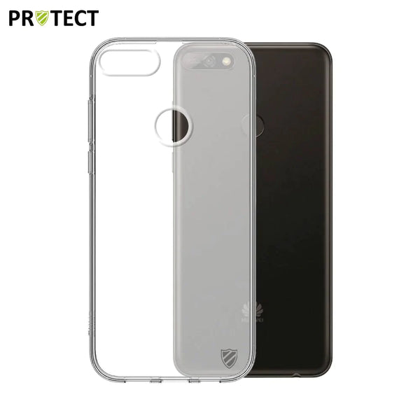 Custodia in silicone PROTECT per Huawei Y7 2018 trasparente