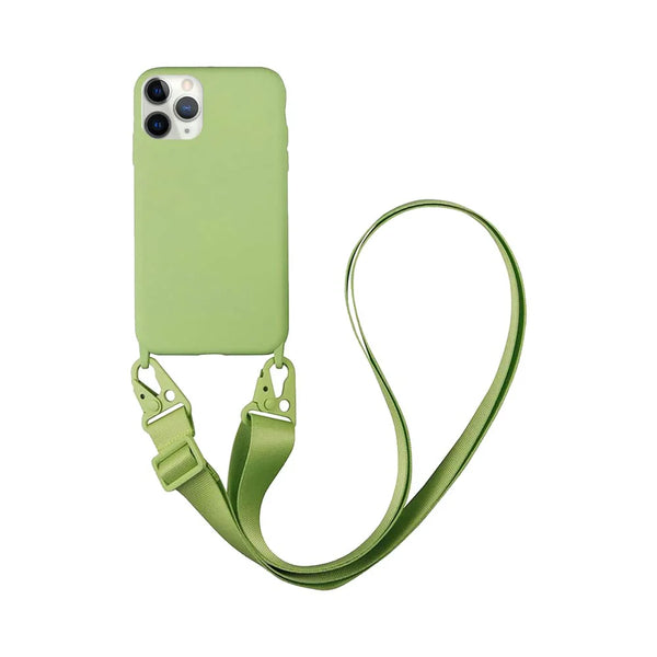 Coque Silicone avec Bandouli¨¨re Apple iPhone 11 Pro Vert Clair