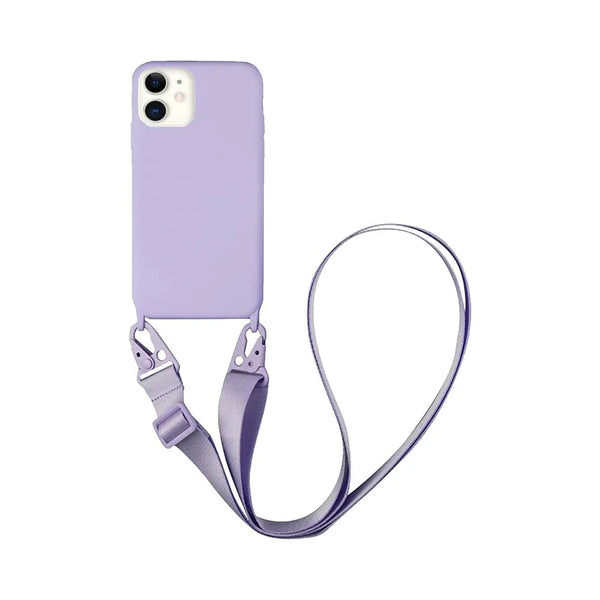 Coque Silicone avec Bandouli¨¨re Apple iPhone 11 Violet Clair