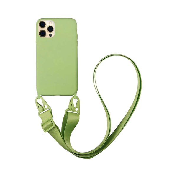 Coque Silicone avec Bandouli¨¨re Apple iPhone 12 Pro Vert Clair