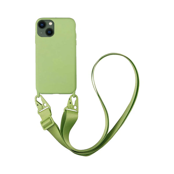 Coque Silicone avec Bandouli¨¨re Apple iPhone 13 Vert Clair