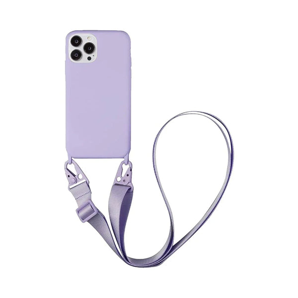 Coque Silicone avec Bandouli¨¨re Apple iPhone 15 Pro Violet Clair