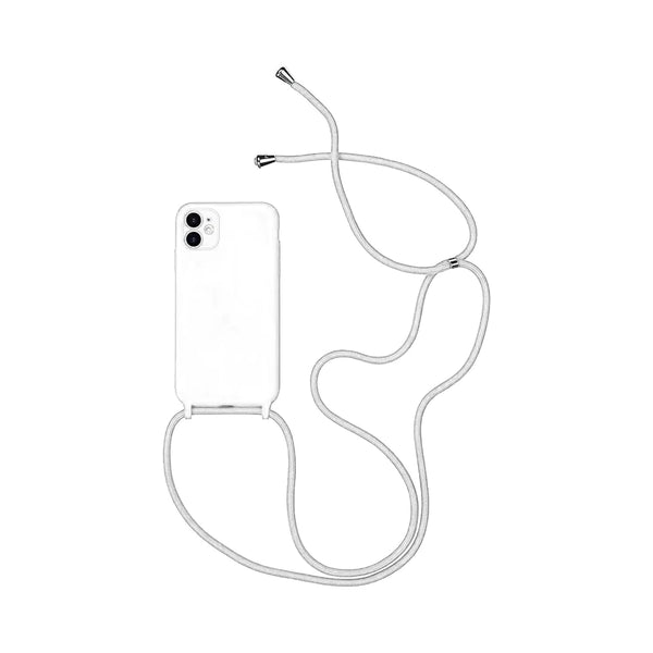 Coque Silicone avec Cordon Apple iPhone 12 Mini (07) Blanc