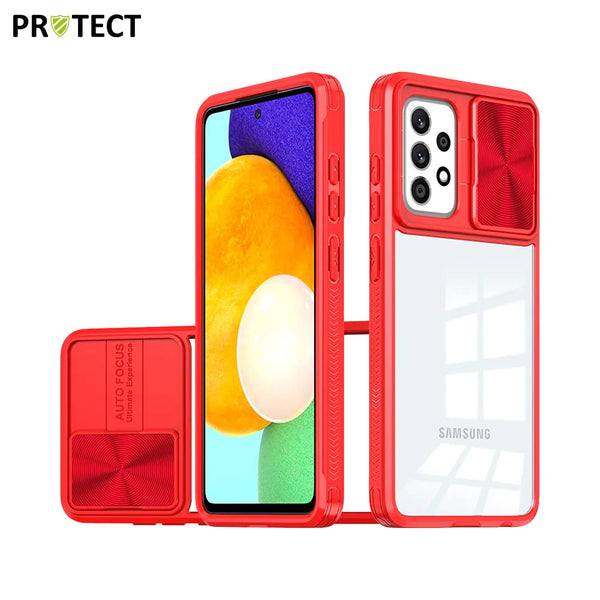 IE027 PROTECT Schutzh¨¹lle f¨¹r Samsung Galaxy A52 5G A526 & A52 4G A525, Rot