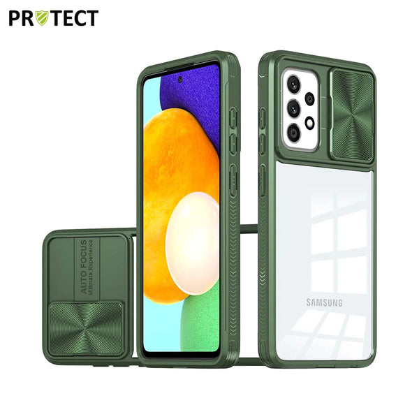 Funda protectora IE027 PROTECT para Samsung Galaxy A52 5G A526 y A52 4G A525 Verde oscuro