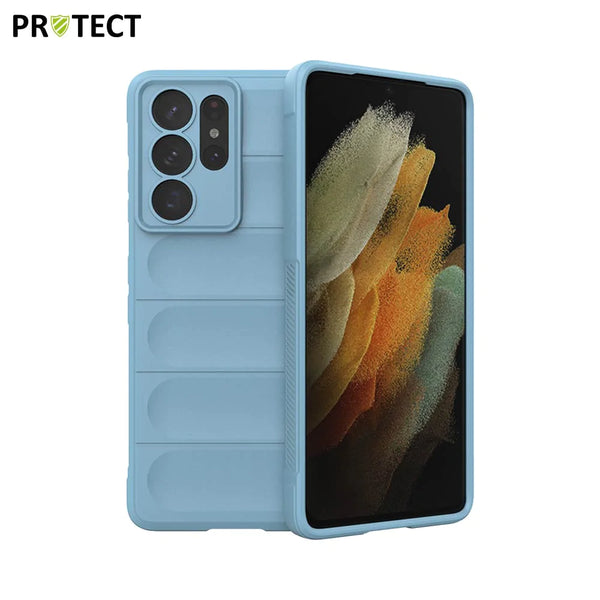 Funda protectora IX008 PROTECT para Samsung Galaxy S21 Ultra 5G G998 Azul Claro