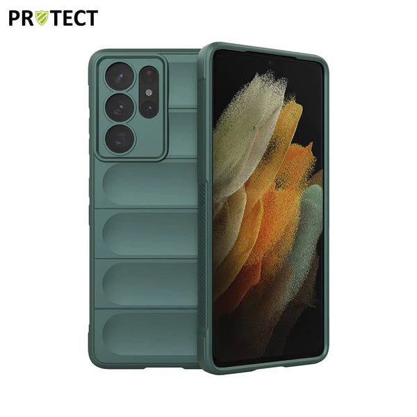 Funda protectora IX008 PROTECT para Samsung Galaxy S21 Ultra 5G G998 Verde oscuro