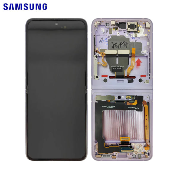 Touch screen originale Samsung Galaxy Z Flip 3 5G F711 GH82-27243D GH82-27244D (senza fotocamera) Lavanda