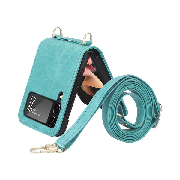 Samsung Galaxy Z Flip 3 5G F711 Schutzh¨¹lle mit Lanyard Blau