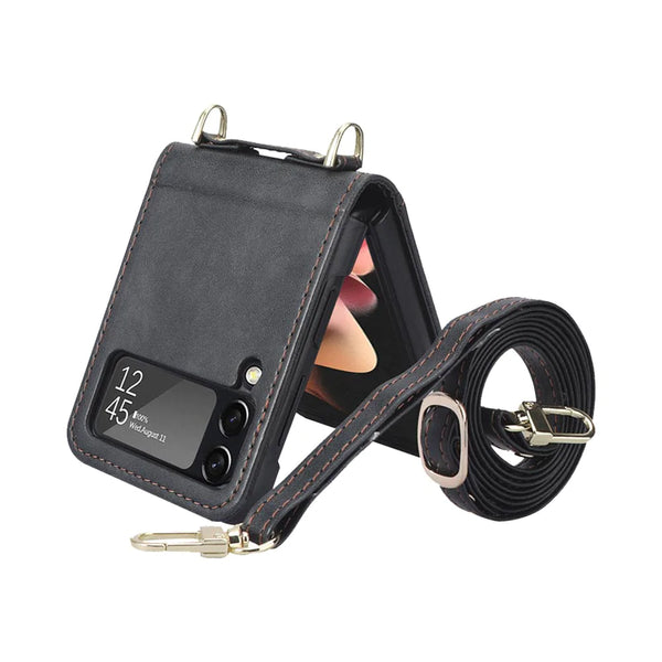 Samsung Galaxy Z Flip 4 5G F721 Schutzh¨¹lle mit Lanyard Schwarz