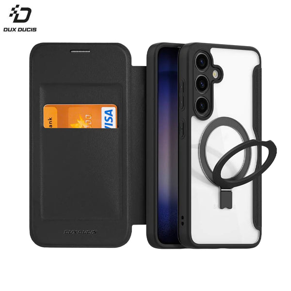 Dux Ducis Skin X Pro Schutzh¨¹lle f¨¹r Samsung Galaxy S24 5G S921 (mit magnetischem St_nder) Magsafe Schwarz