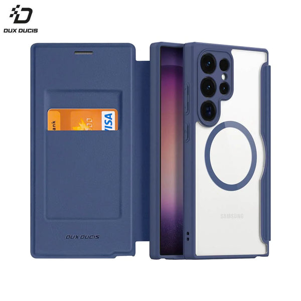 Dux Ducis Skin X Pro Schutzh¨¹lle f¨¹r Samsung Galaxy S24 Ultra 5G S928 MagSafe Blau