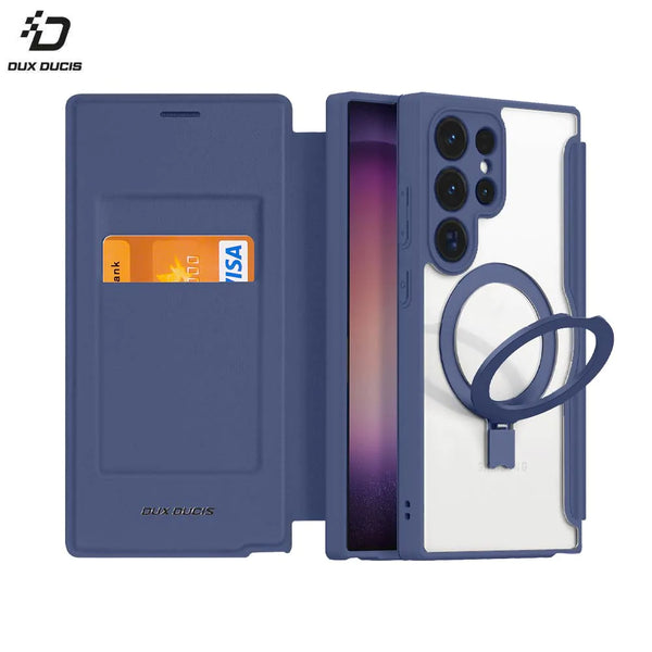 Skin X Pro Dux Ducis Schutzh¨¹lle f¨¹r Samsung Galaxy S24 Ultra 5G S928 (mit magnetischem St_nder) Magsafe Blau