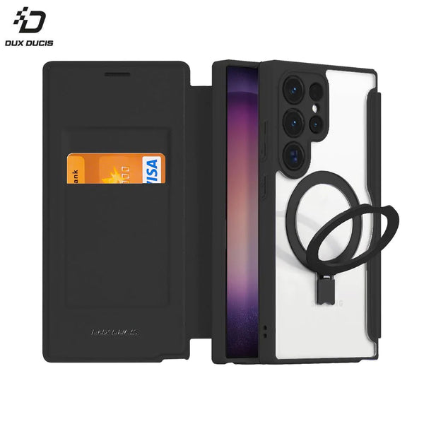 Dux Ducis Skin X Pro Schutzh¨¹lle f¨¹r Samsung Galaxy S24 Ultra 5G S928 (mit magnetischem St_nder) Magsafe Schwarz
