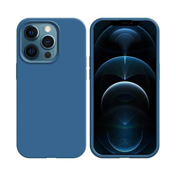 Pack de 10 Coques Silicone Compatible pour Apple iPhone 12 & 12 Pro Bulk Bleu Marine