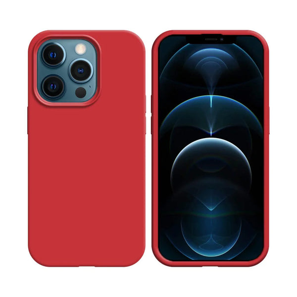Pack de 10 Coques Silicone Compatible pour Apple iPhone 12 & 12 Pro Bulk Rouge
